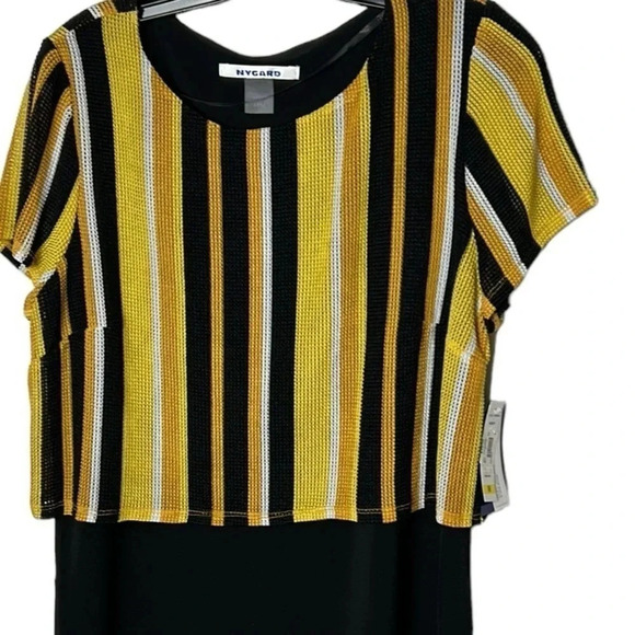 Striped loose knit blouse,twofer, office siren ,business casual,size SM & M - Picture 2 of 12